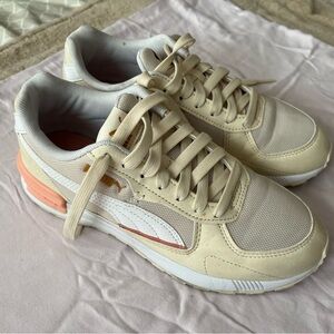 Puma Women's Beige and Coral Sneakers